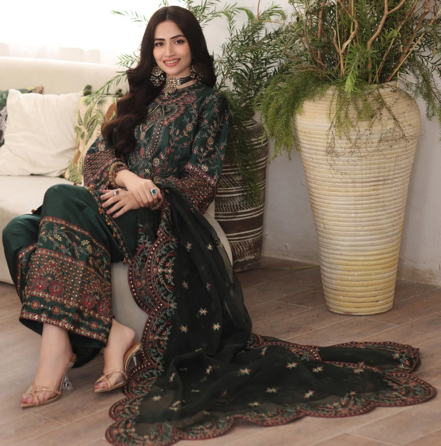 MGS-05 AMBER3Pcs Raw Silk STITCHED I UNSTITCHED - Image 7