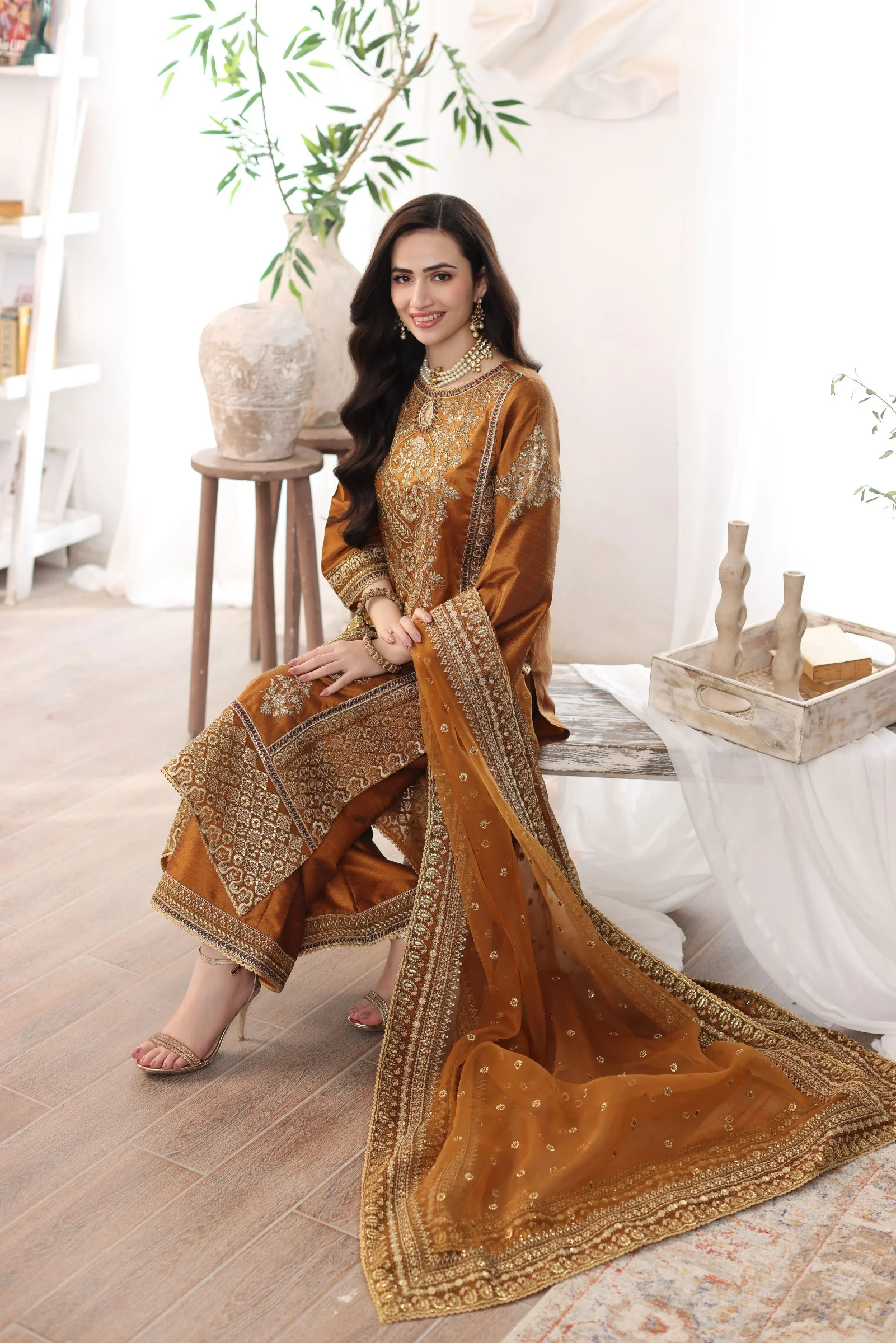 MGS-06 AABROO 3PC Raw Silk STITCHED I UNSTITCHED - Image 5