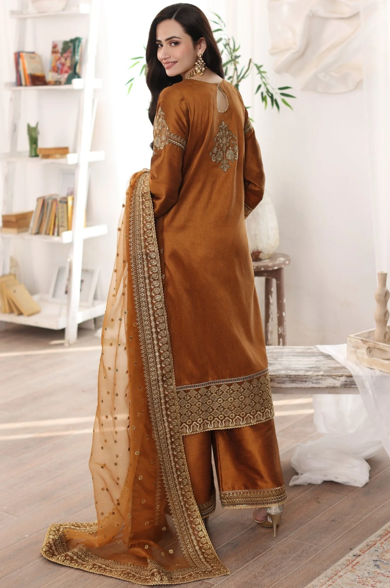 MGS-06 AABROO 3PC Raw Silk STITCHED I UNSTITCHED - Image 6