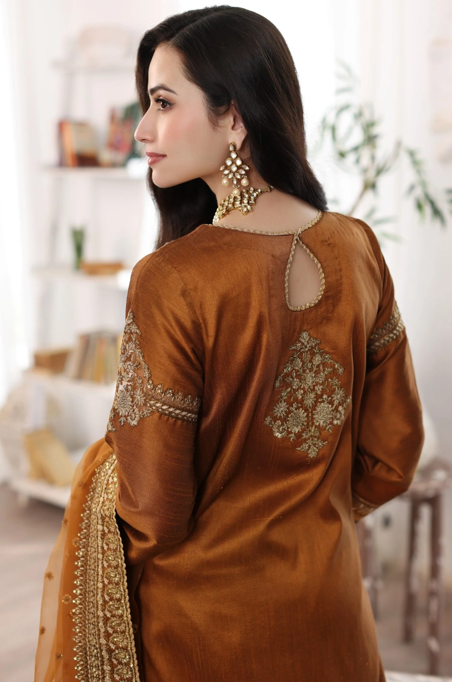 MGS-06 AABROO 3PC Raw Silk STITCHED I UNSTITCHED - Image 7