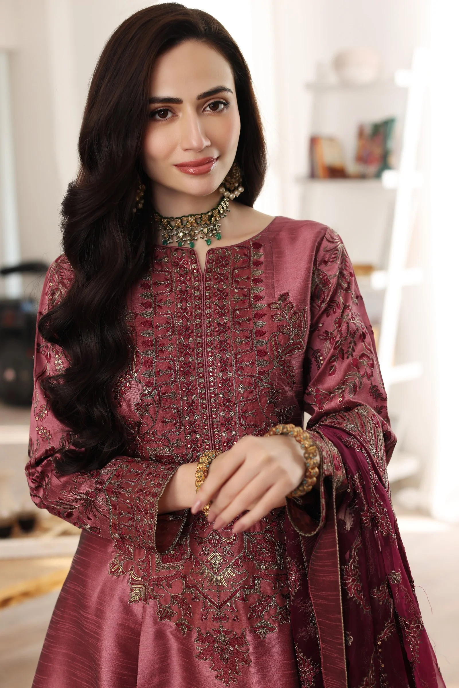 MGS-07 RESHAM 3Pcs Raw Silk STITCHED I UNSTITCHED - Image 3