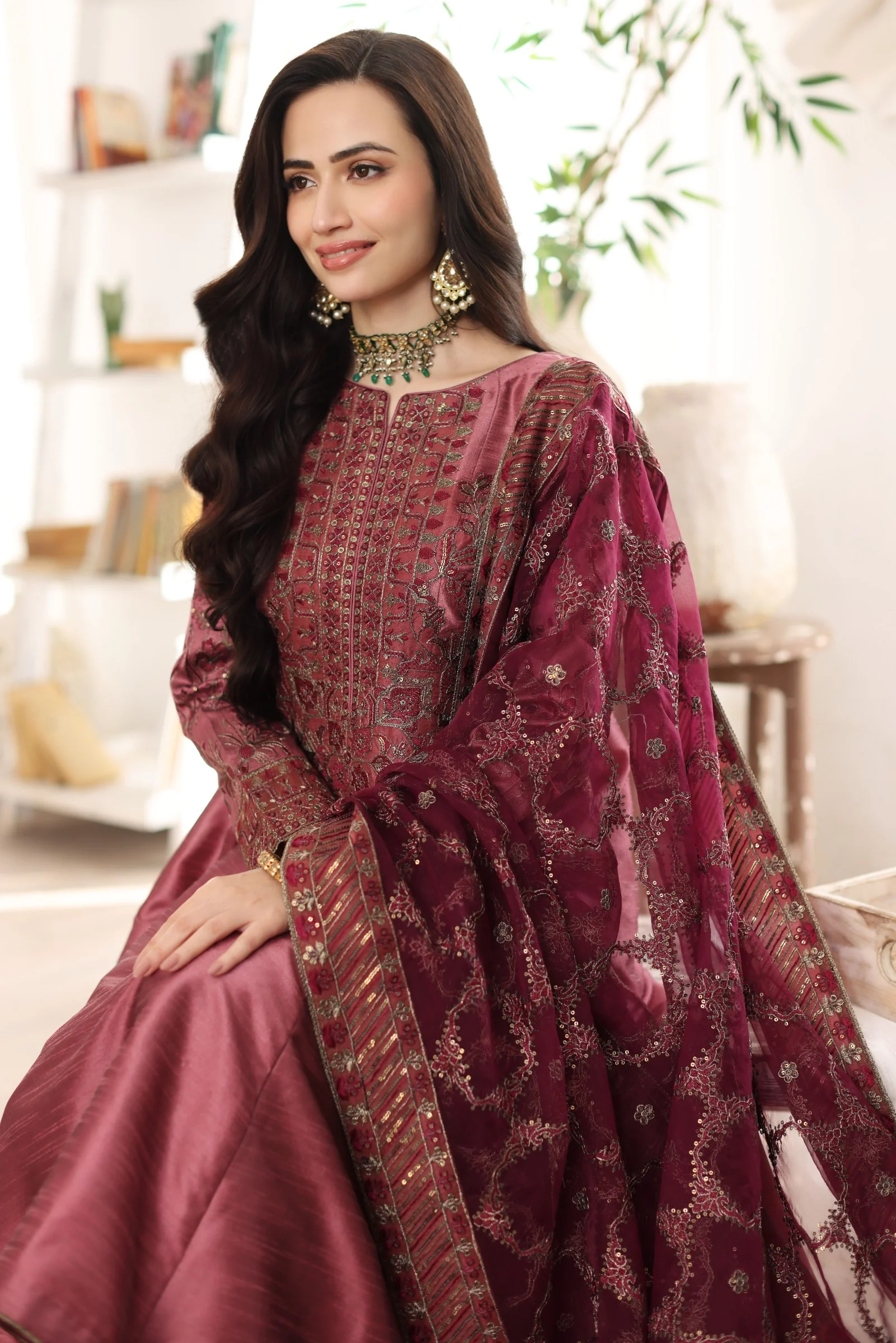 MGS-07 RESHAM 3Pcs Raw Silk STITCHED I UNSTITCHED - Image 4