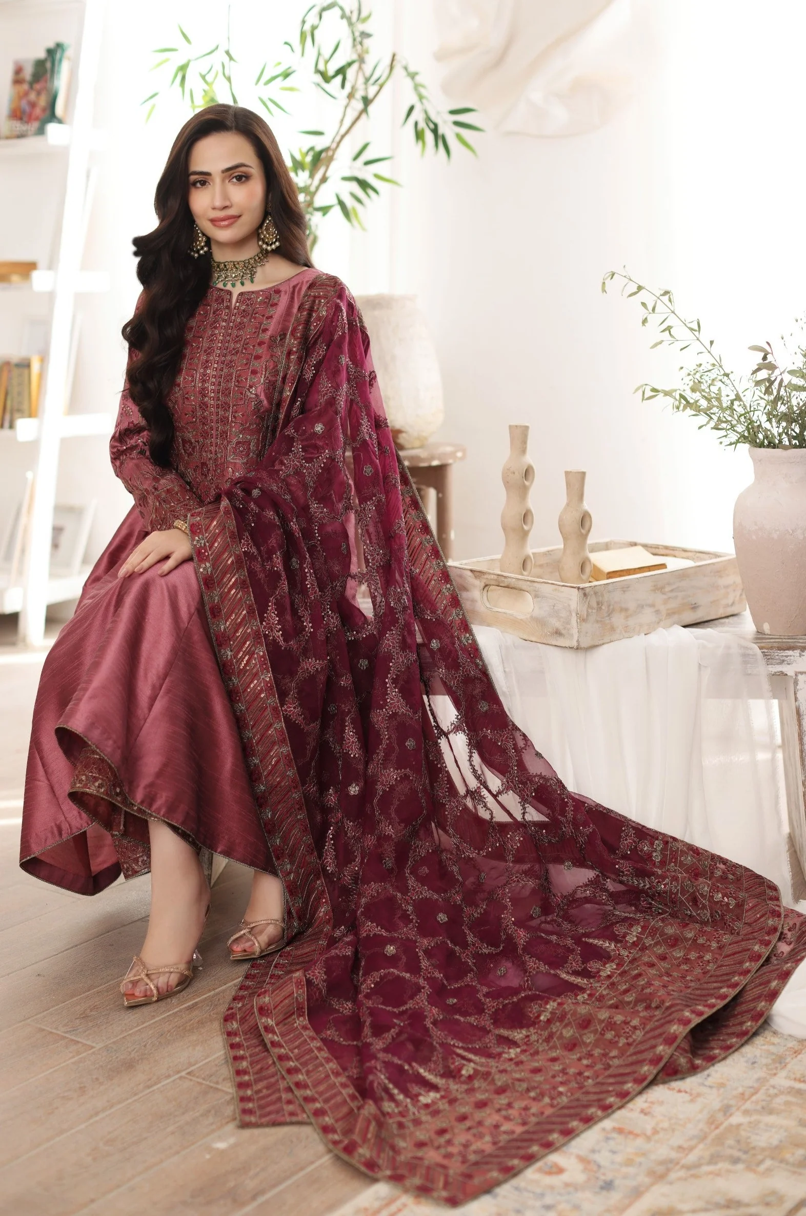 MGS-07 RESHAM 3Pcs Raw Silk STITCHED I UNSTITCHED - Image 5