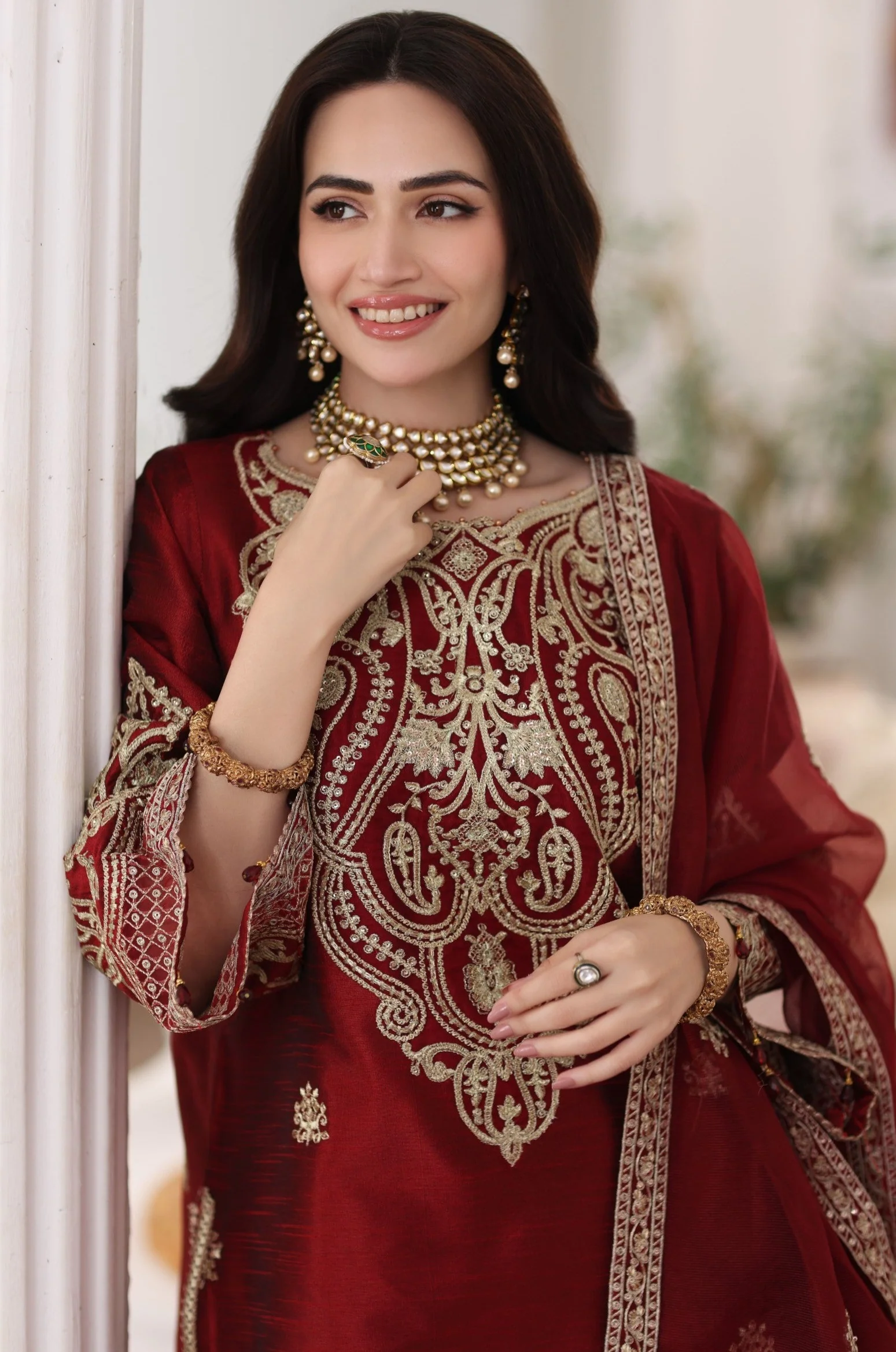 MGS-08 ANARKALI 3Pcs Raw Silk STITCHED - Image 4