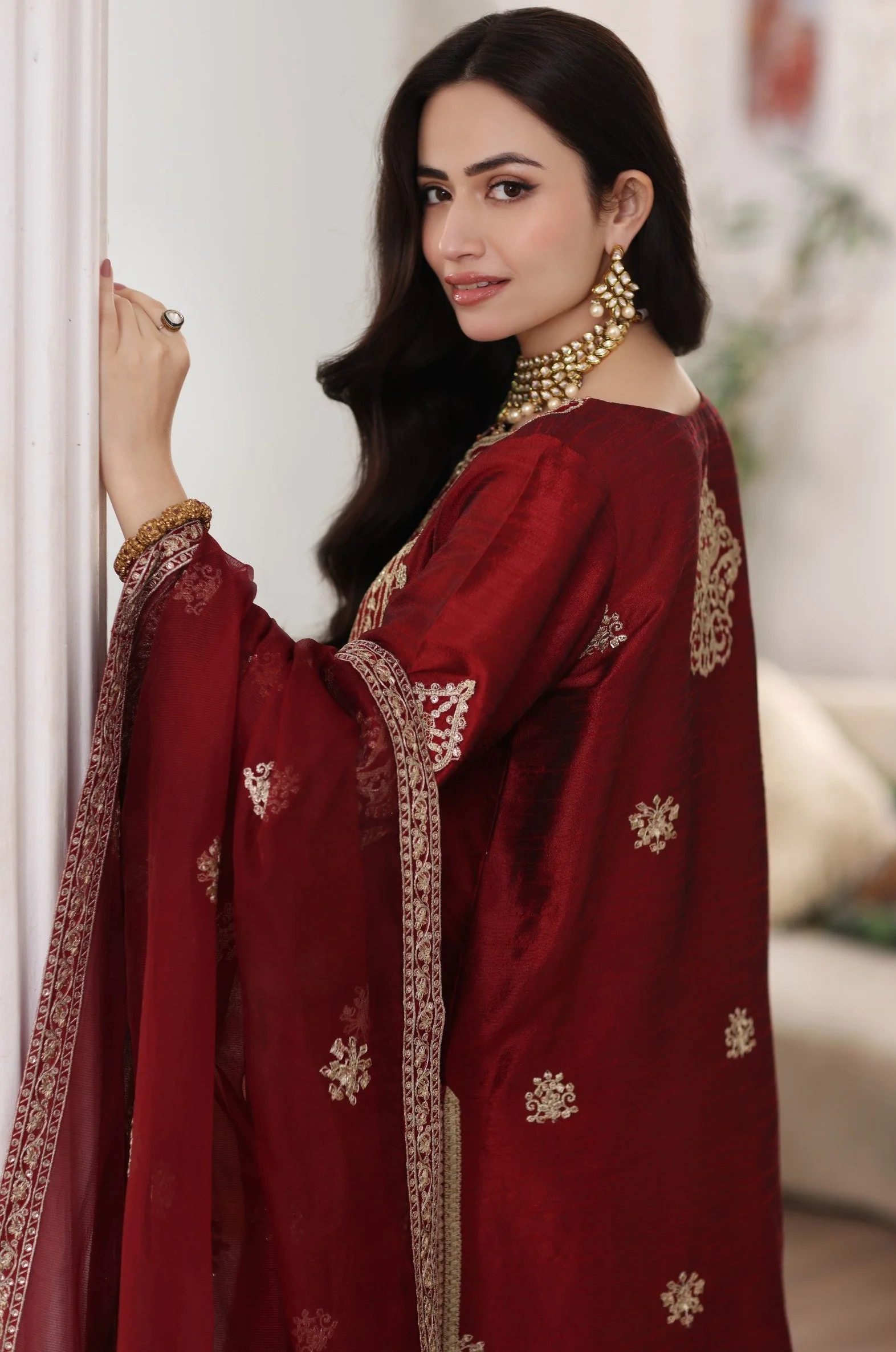 MGS-08 ANARKALI 3Pcs Raw Silk STITCHED - Image 5
