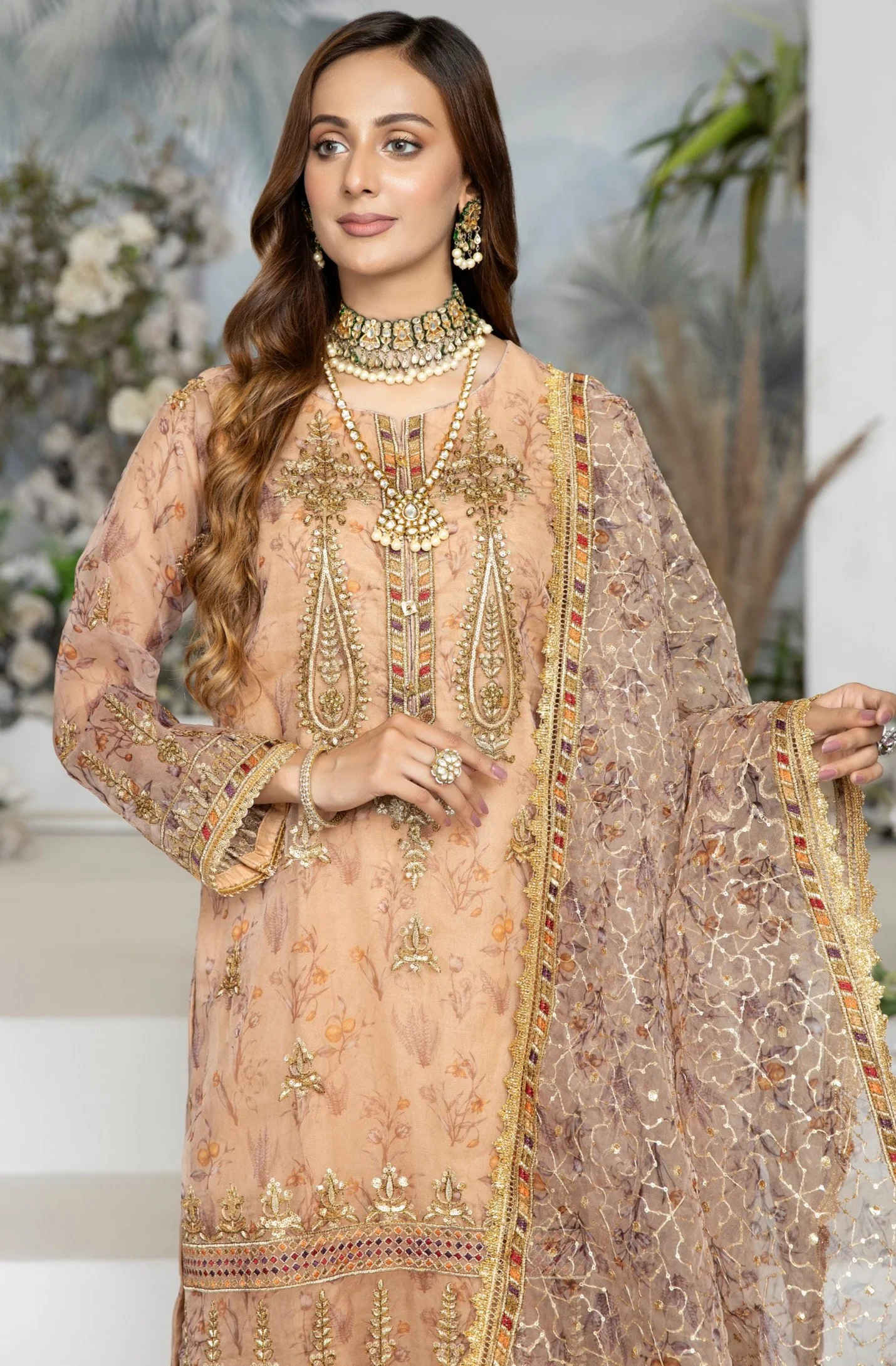 POM-04 ORGANZA EMBROIDERED 2 PCS - Image 2